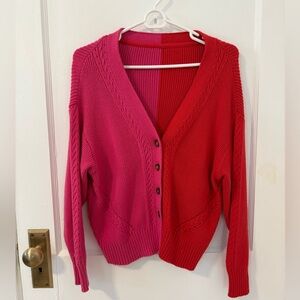 Marine Layer Red and Pink Cardigan